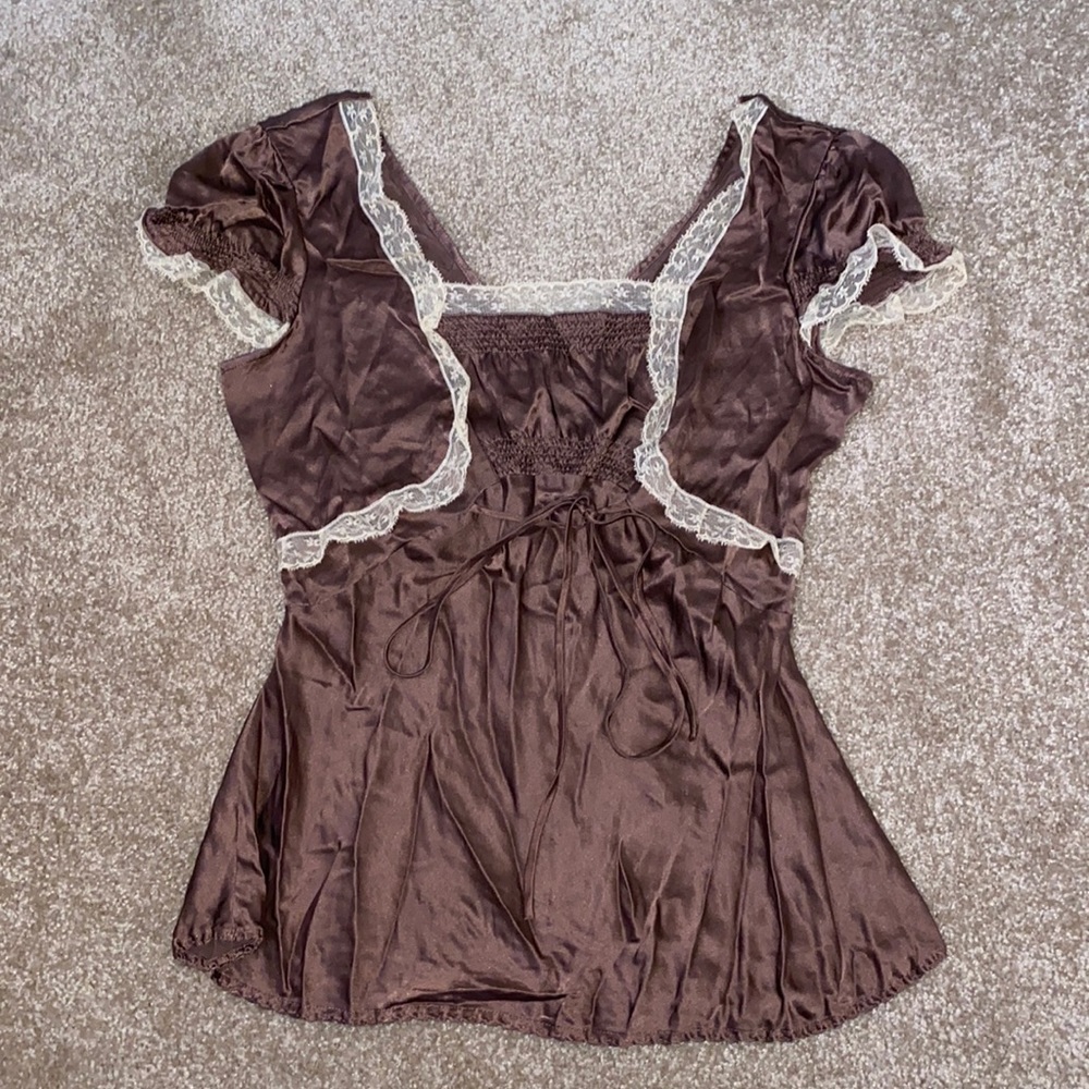 Free People Silk Lace Top